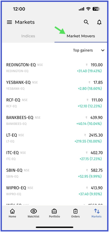 Justrade2.0 login mobile app - Market INDICES1